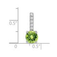 thumbnail image 3 of Diamond2Deal 14K White Gold Round Peridot and Diamond Pendant for Women (L- 0.69 inch, W- 0.28 inch), 3 of 6