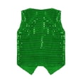 thumbnail image 5 of Jizyo Boys Girls Sequined Waistcoat Vest Modern Dance Jazz Choir Sleeveless Jacket Top Performance Dark Green 100, 5 of 6