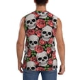 thumbnail image 4 of Balery Skull and Roses Camisetas sin mangas para hombre, absorbe la humedad y protege contra el mal olor.-Small, 4 of 7