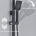 thumbnail image 6 of Black Exposed Shower System Thermostatic Rain Shower Faucet set with Hand Shower, 6 of 12