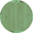 thumbnail image 1 of Ahgly Company Machine Washable Indoor Round Abstract Turquoise Blue Modern Area Rugs, 3' Round, 1 of 4