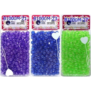 Tara Toys Tara Metallic color 12 MM Plastic Beads For Braid Hair 240 Pieces  In One Pack (Pack of 1, gLITTER BLUE)