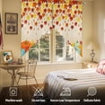 thumbnail image 2 of Swag Curtains Valances for Windows, Orange Fall Thanksgiving Pumpkins Short Kitchen Window Curtains Over Sink, Maple Leaves Farmhouse Cafe Curtains Panel Set Of 2,Rod Pocket, 45 Inches Length, 2 of 8
