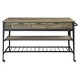 thumbnail image 2 of Acme Furniture Macaria Kitchen Island in Rustic Oak and Black Finish 64"L x 29"W x 33"H, 2 of 5