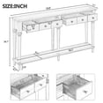 thumbnail image 2 of Entryway Table, Narrow Console Table with Storage Drawers and Shelf, Modern Thin Couch Table Sofa Side Table for Living Room Hallway Entrance Foyer, Brown, 2 of 8