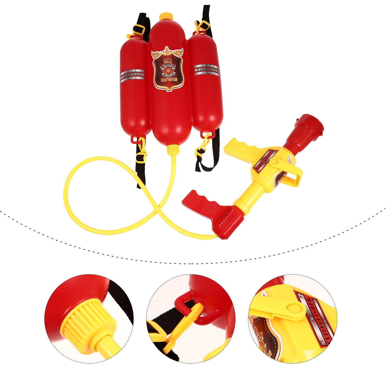 Camion de pompiers de 2500 ml - Sac à dos pistolet à eau pour enfants