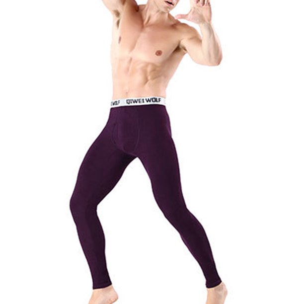 Sexy Dance Calzoncillos largos para hombre, mallas cálidas de invierno, cintura elástica, pantalones térmicos, pantalones básicos, ropa interior ajustada de capa Base