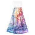 thumbnail image 7 of Haosy 2 Pack Kitchen Wash Cloths with Hanging Loops Absorbent Absorbent Quick Drying Hand Towels, Dreamlike Colorful Light Shadow, 7 of 7