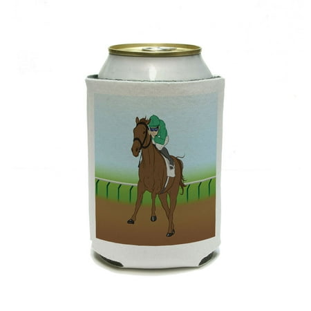 Horse Racing - Race Jockey Thoroughbred Kentucky Derby Can Cooler Drink Insulator Beverage Insulated