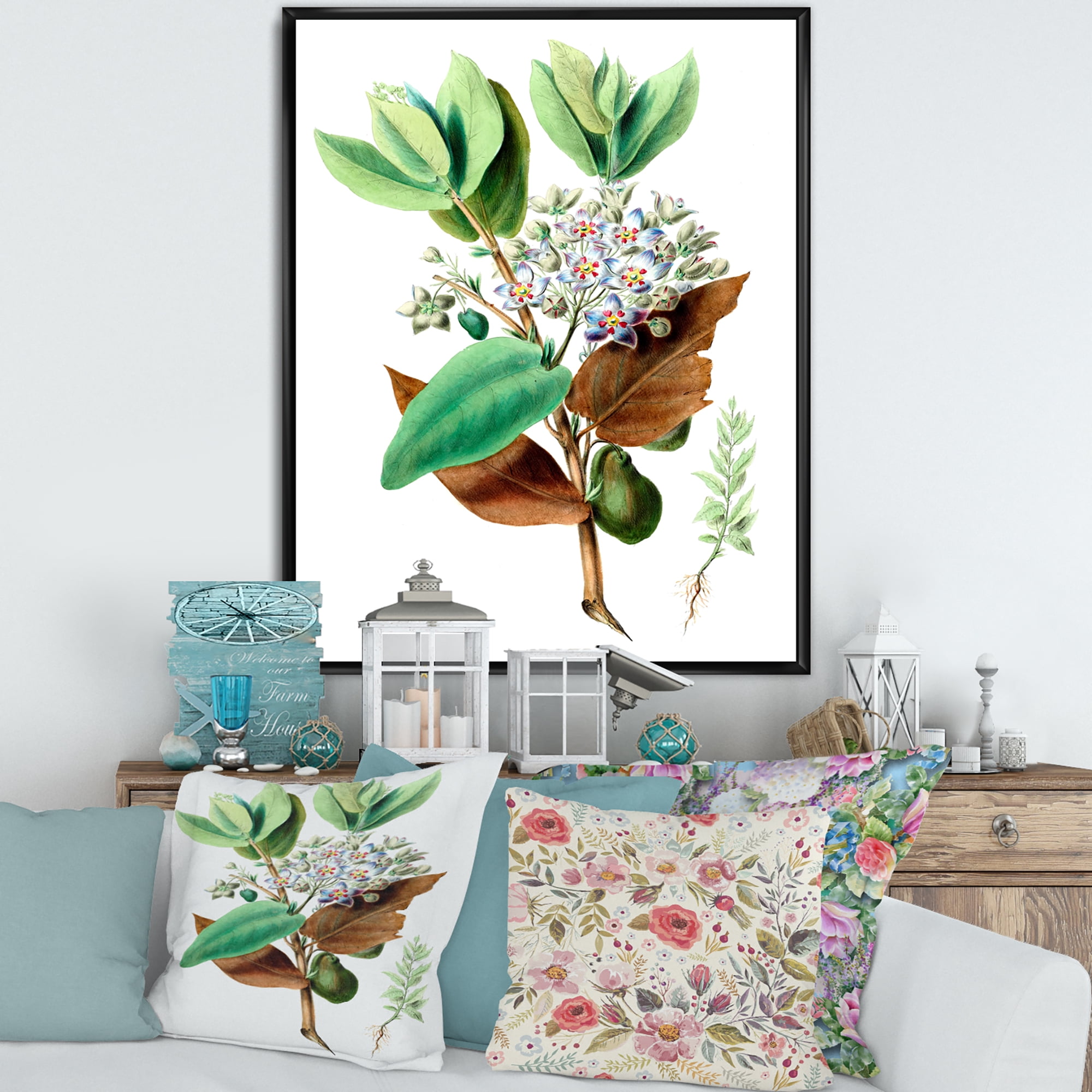 Designart 'Ancient Plant Life XXVIII' Traditional Framed Canvas Wall Art Print