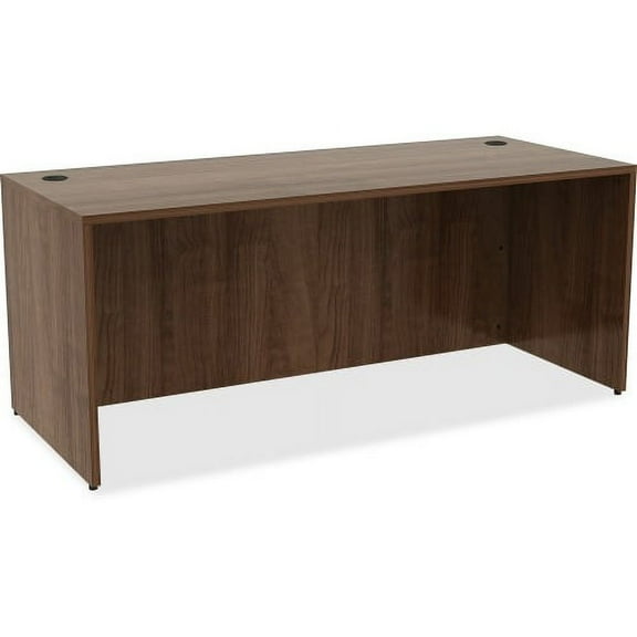 Lorell Essentials Series Desk 72" x 30" x 29.5"Desk, 0.1" Edge - Material: Polyvinyl Chloride (PVC) Edge, Metal - Finish: Walnut Laminate