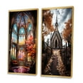 thumbnail image 3 of Designart "Glass Windows Church Stained wall decor II" Church Framed Wall Art Set Of 2 - Multi-Color Spiritual Framed Wall Art Set Of 2, 3 of 6