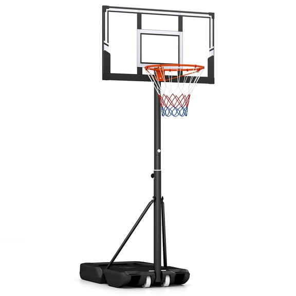 Topbuy Portable Basketball Hoop 3.3-10 Ft Adjustable Pool Basketball Goal with Shatterproof Backboard