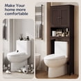 thumbnail image 4 of Asofer Over the Toilet Storage Cabinet, Adjustable Sturdy Shelf and 2 Wood Doors, for Bathroom, Dark Brown, 4 of 9