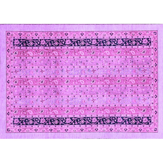 Ahgly Company Indoor Rectangle Oriental Purple Modern Area Rugs, 5' x 8'