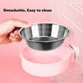 TRAHOOCrate Dog Cat Bowls, Removable Stainless Steel Hanging Pet Cage