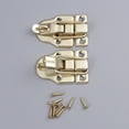 thumbnail image 4 of 2pcs Gift Box Latches Jewelry Box Packing Buckle Antique Wooden Lock Iron Latch Hook Locks with Keyhole (Golden), 4 of 8
