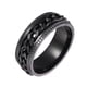 thumbnail image 1 of Anillo giratorio para hombre para aliviar la ansiedad, anillo de ansiedad negro de acero inoxidable con incrustaciones de cadena curva, tamaño de regalo, circunferencia 57 mm, diámetro 18,2, 1 of 4