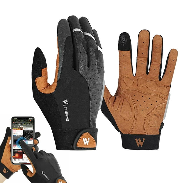 fastboy Cycling Gloves Full Finger Touch Screen Gloves Absorption Running Shock Black XL