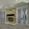 thumbnail image 3 of Achim Buffalo Check Indoor Polyester/Cotton Light Filtering Checkered Door Curtain Panel, Navy, 25-in W x 72-in L, 3 of 8