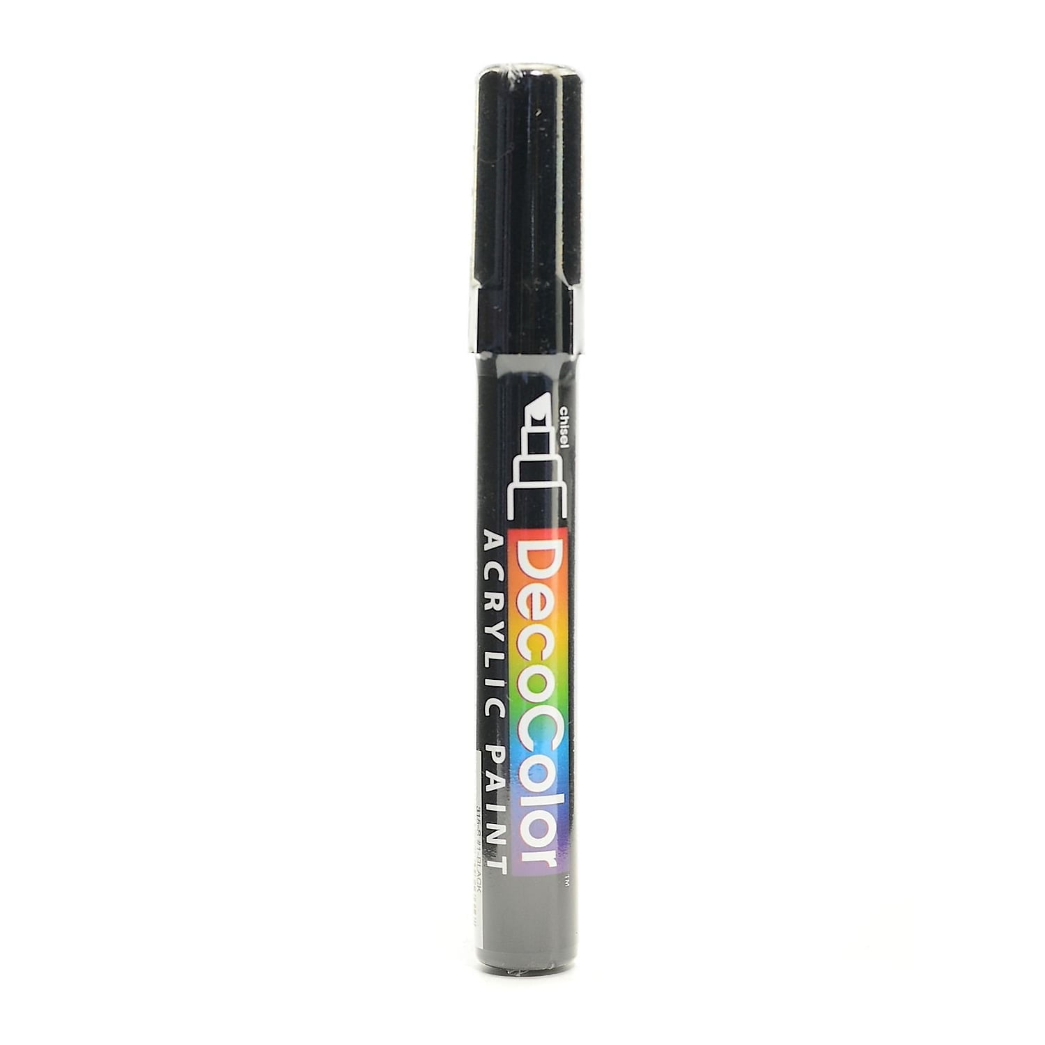 Marvy Uchida Decocolor Acrylic Paint Markers Black Chisel Tip 6/Pack (63536PK6)