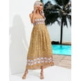 thumbnail image 4 of OYang Women's Maternity Dresses Boho Strapless Summer Casual Floral Maxi Dress Yellow-S, 4 of 7