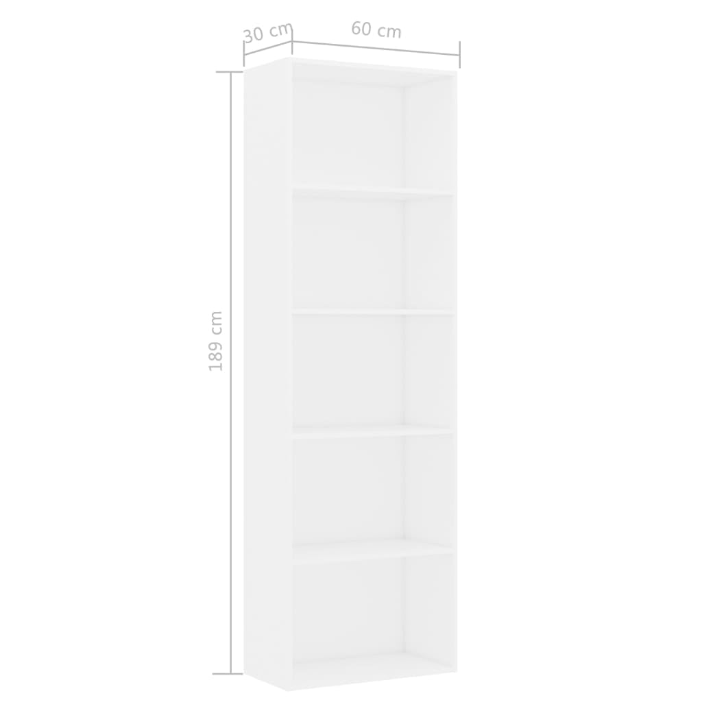 Kepooman 23" Book Cabinet, 5-layer Floor Cabinet for Home, Side Corner Storage Cabinet for Living Room, White