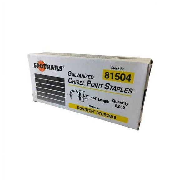 Spotnails 81504 Galvanized Chisel Point Staples - 1/4" Length 7/16" Crown - Case of 20