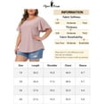 thumbnail image 6 of Agnes Orinda Plus Size t Shirt for Women Crew Neck Loose Fit Ruffle Sleeve Summer Hollow Casual Tops Blouse 1X Pink, 6 of 6