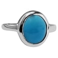 thumbnail image 2 of Carillon Handcrafted 925 Sterling Silver 4.85 Ctw Oval Turquoise Antique Statement Women's Ring, 2 of 8