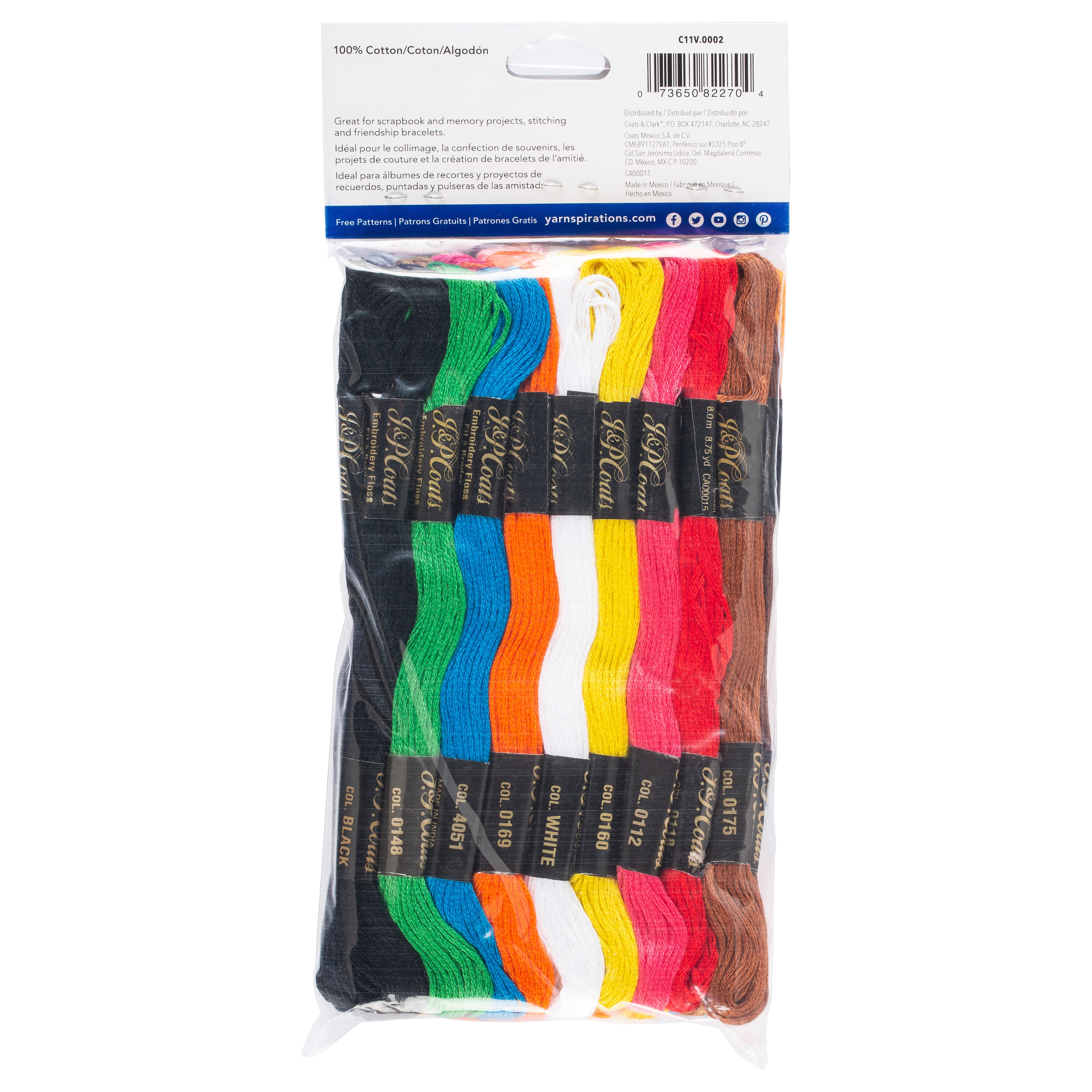 Coats & Clark 6-Strand Embroidery Floss Value Pack 36/Pkg Black and White