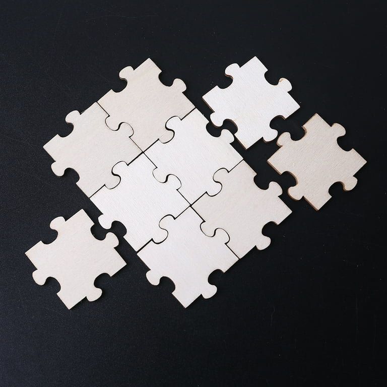 100 Pcs/set Unfinished Wooden Jigsaw Freeform Blank Puzzles Pieces