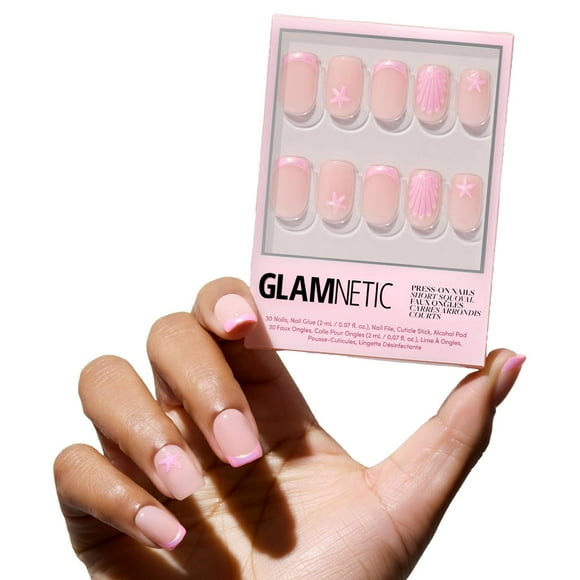 Press On Nails Glamnetic Blush Dunes Short Squoval 30 Uñas