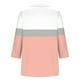 thumbnail image 3 of Camiseta de Solapa de Cuello en V de la Manga Superior de 3/4 de las Mujeres, Uso Diario Cómodo Casual, 3 of 4