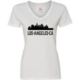 thumbnail image 3 of Inktastic Los Angeles California City Skyline Women's V-Neck T-Shirt, 3 of 5