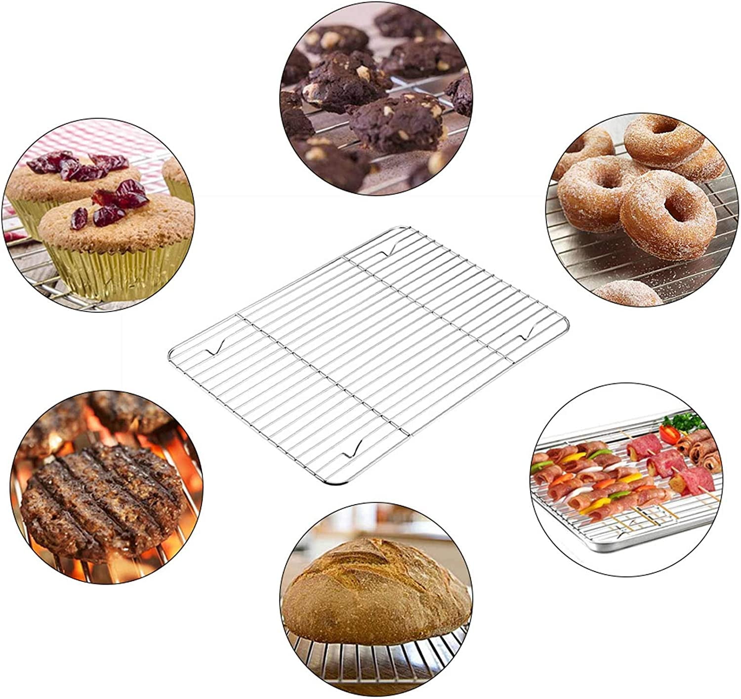 EMDMAK 4 Piece Baking Sheets with Cooling Rack Set, 10.5 x 8 x 1 Inch  Stainless Steel Cookie Sheet and Wire Rack for Baking, Dishwasher Safe