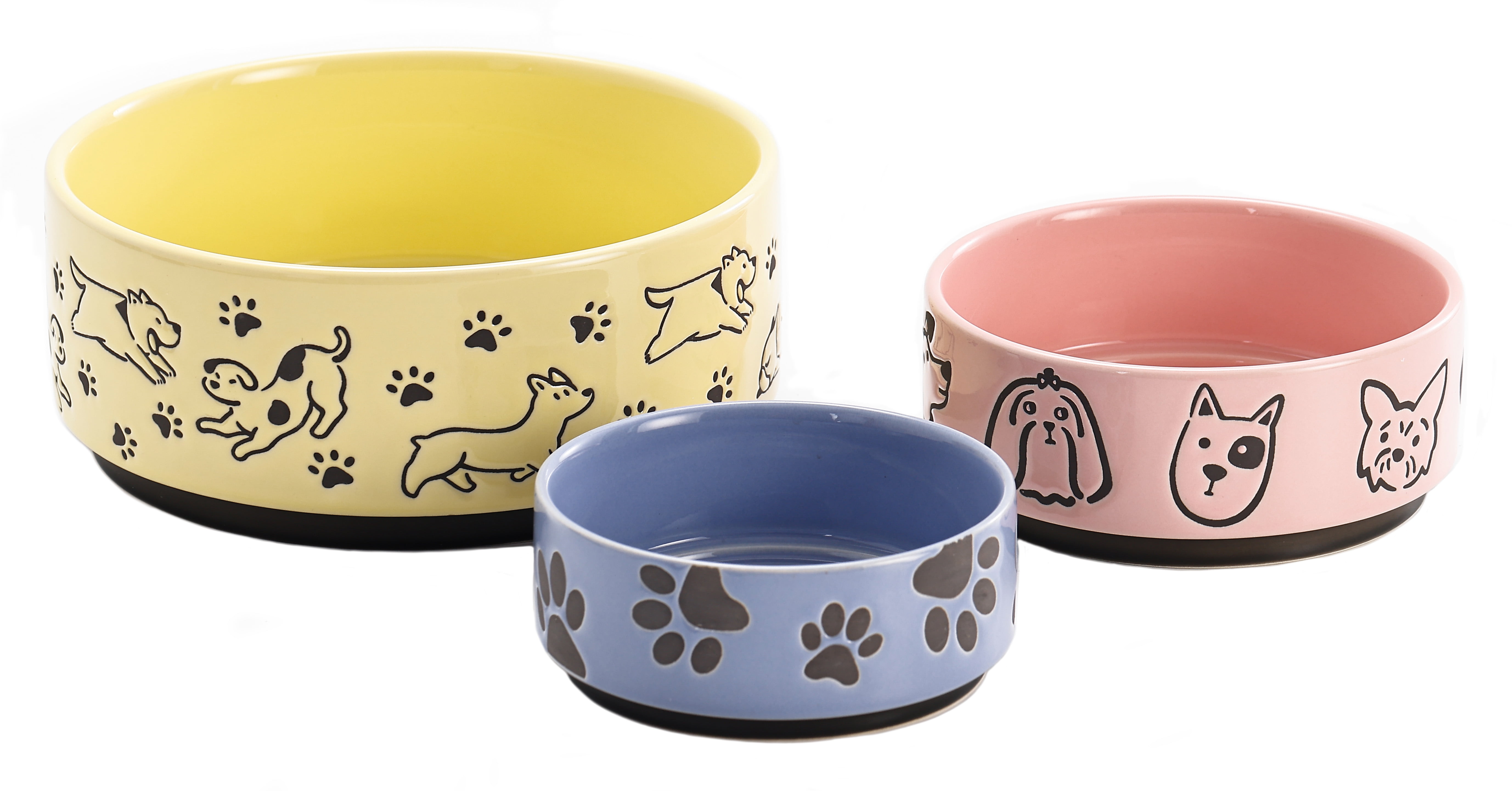 Small Dog Bowl with Paws – Always Azul Pottery