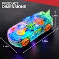 thumbnail image 2 of Ucradle Light Up Transparent Car Toys for Kids, Bump and Go Toy Car with Colorful Moving Gears, Music, and LED Effects, Fun Dinosaur Vehicle Shape Educational Toy for Kids Toddlers Child, Green, 2 of 8