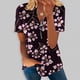 thumbnail image 2 of Blusa informal elegante de manga corta con cremallera y cuello redondo para mujer OAVQHLG3B Store lin121212, 2 of 5