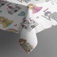thumbnail image 3 of White Princess Knight Pattern Rectangle Tablecloth 60"x84",Waterproof Polyester Rectangle Table Cloth, Wipeable Spillproof Polyester Tablecloth for Dining, Camping, Indoor and Outdoor, 3 of 5