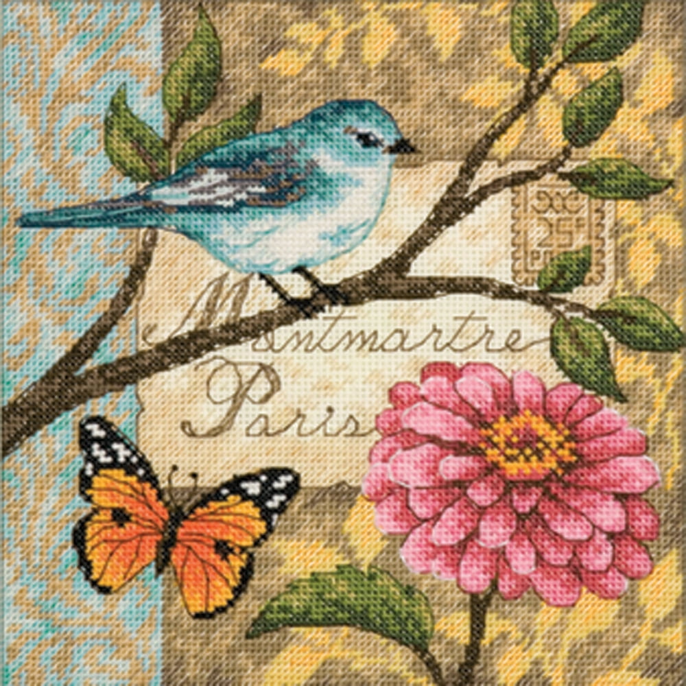Dimensions Gold Collection Petite Bird Poste Counted Cross Stitch Kit