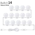 thumbnail image 1 of LED Makeup Mirror Light for Dressing Table Stepless Dimmable Wall Lamp USB Buttom 6 10 14Bulbs Lights ,Widely Use, 1 of 7