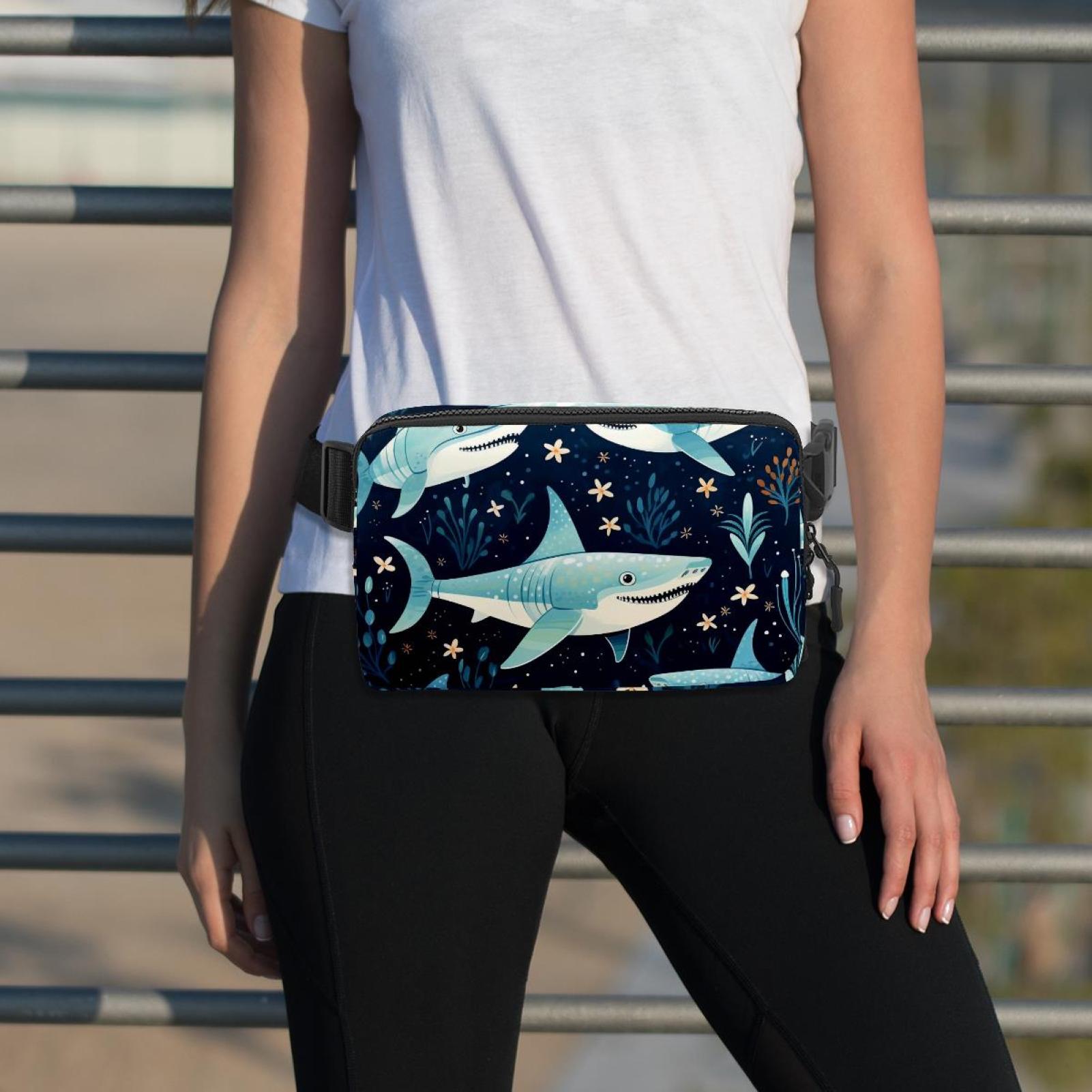 Motorcycle theme Waist Pack Running Belt Fanny Packs Lightweight Adjustable with Extension Strap Unisex