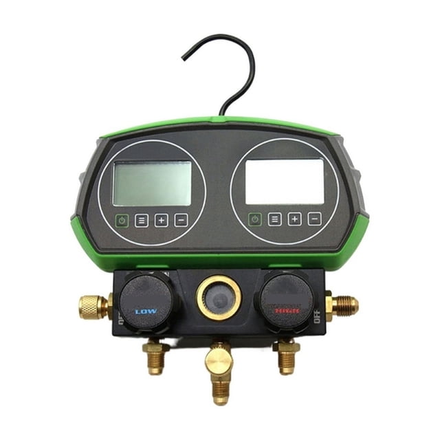 Digital Refrigerant Manifold Gauge Set Air Conditioning Vacuum Pressure Temperature Tester With Connector For R410A R600A R134A