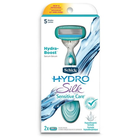 Hydro Silk Sensitive Skin Razor for Women with 2 Moisturizing Razor Blade Refills, HYDRATES & HELPS PROTECT YOUR SENSITIVE SKIN AGAINST IRRITATION during shave By Schick Ship from