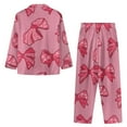 thumbnail image 2 of Renewold Thermal Pajama Button Down Shirts for Women Size 3XL Valentine's Day Sleep Lounge Set 2 Pieces Pink Bow Long Sleeve Pjs Pullover Top Nightwear, 2 of 6
