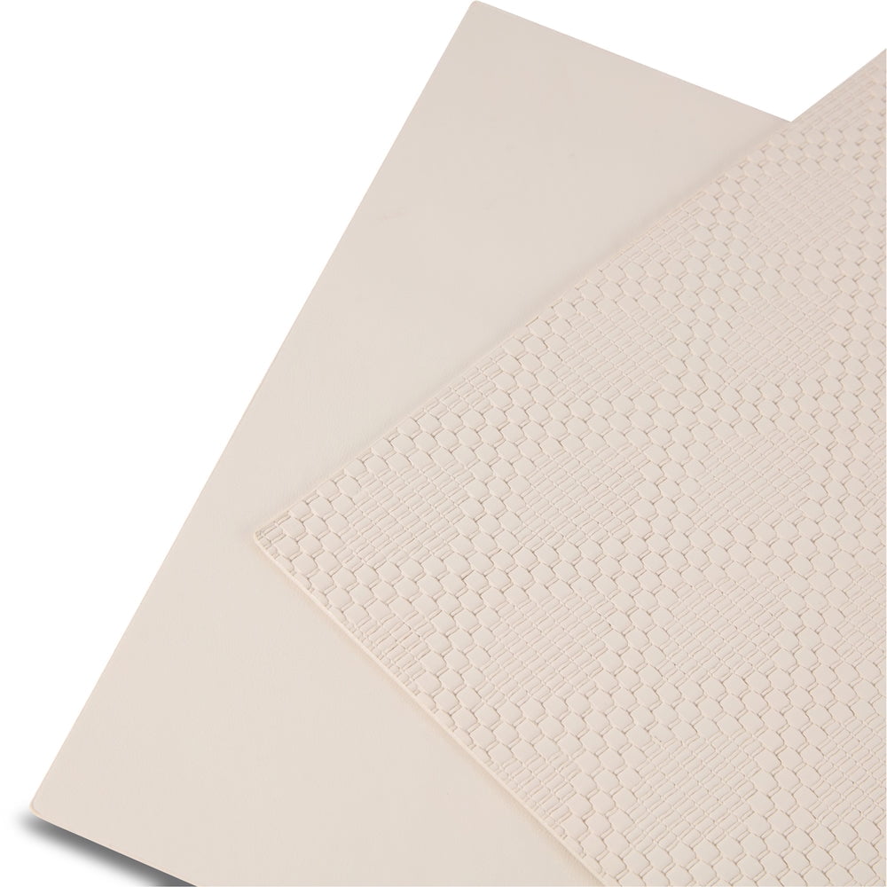 Ala Carte by Dainty Home Basel Diamond Textured Faux Leather Placemats – Set of 4, Reversible, Non-Slip, Washable, Heat & Tear Resistant – 12x18 in Dining Table Mats