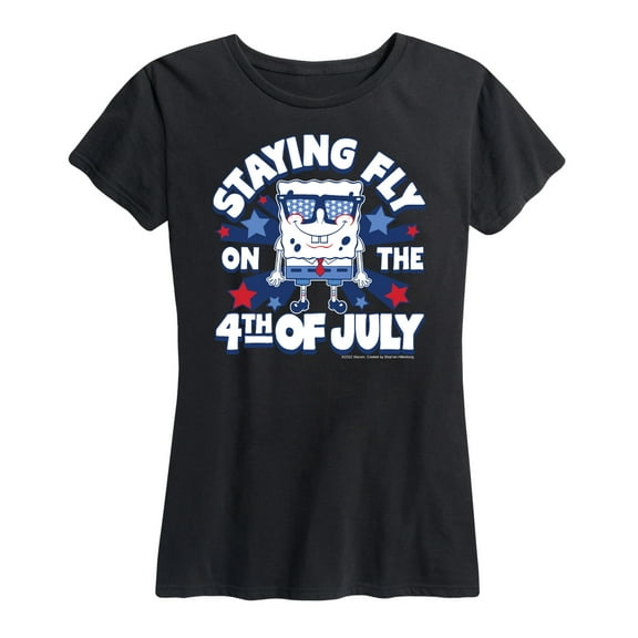 SpongeBob SquarePants - Fly on the 4th of July - Women's Short Sleeve Graphic T-Shirt