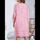 thumbnail image 5 of Vestido Informal de Verano para Mujer, Estilo Bohemio, con Borlas y Cuello Anudado, Larga 3/4, Estampado Floral Corto Rosa S, 5 of 8