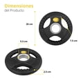 thumbnail image 2 of Par de Discos Olímpicos 2.50 kg c/u 3 Agarres Tayga Negro, 2 of 4